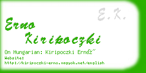 erno kiripoczki business card